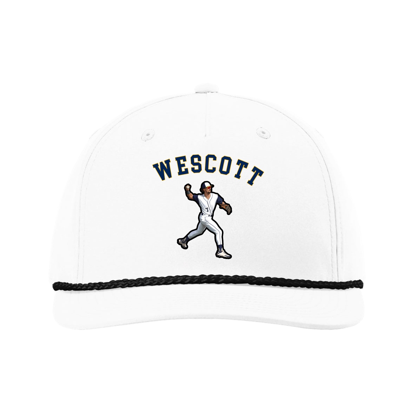 Five-Panel Classic Rope Cap — Shirsey Arch in White
