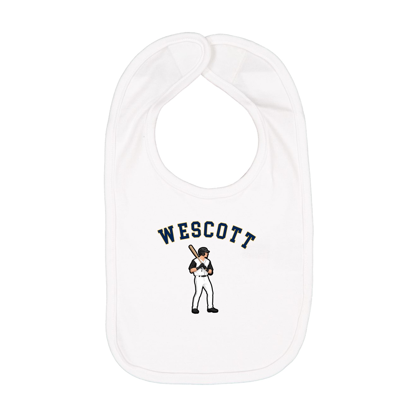 Infant Bib — Shirsey Arch in White