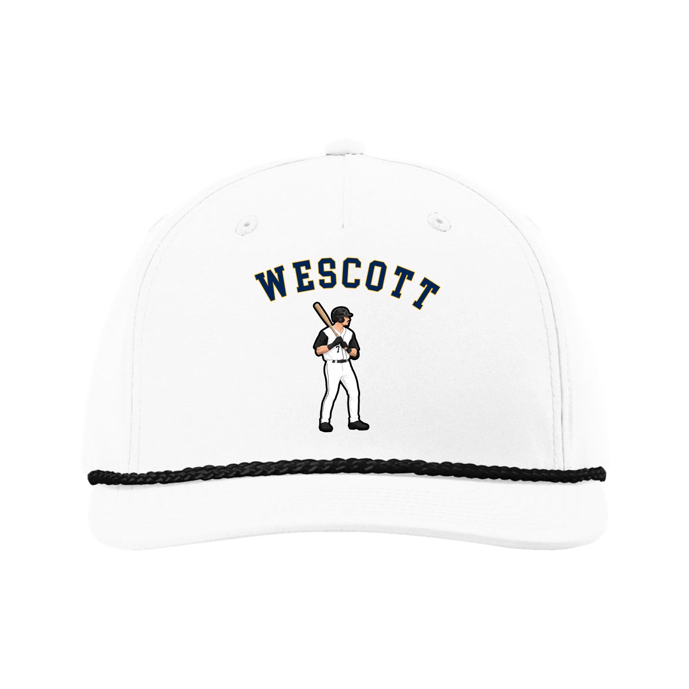 Five-Panel Classic Rope Cap — Shirsey Arch in White