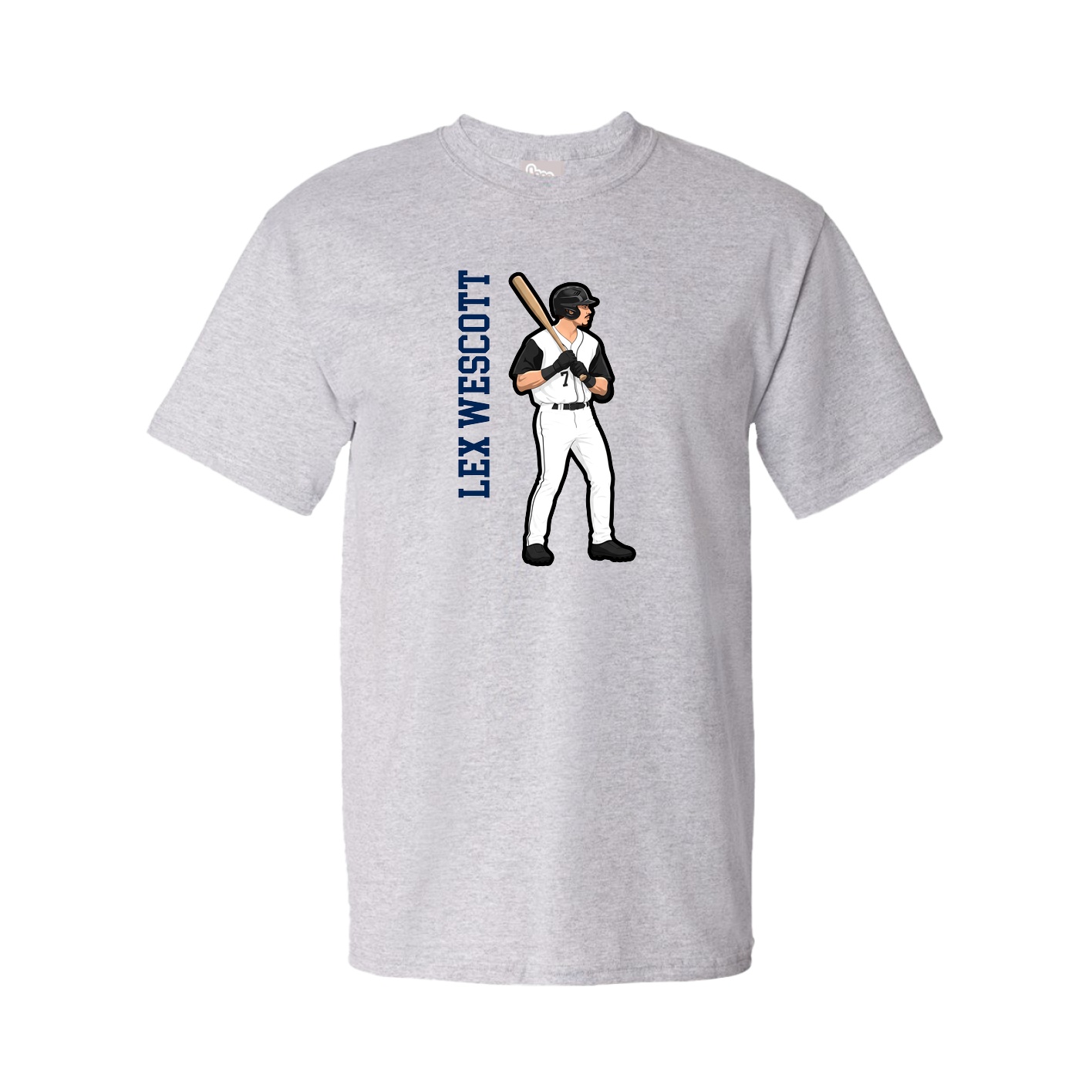 Tee — Name Vertical in Grey