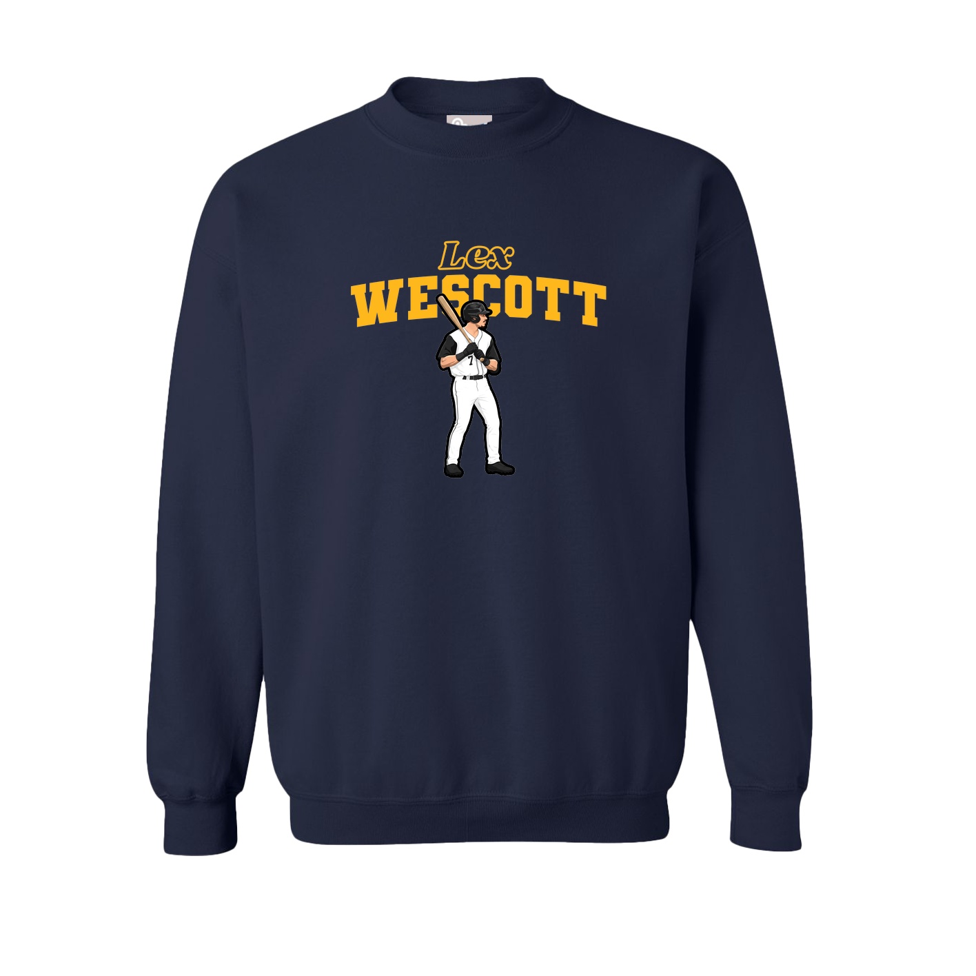 Fleece Crew — Name Arch in Navy