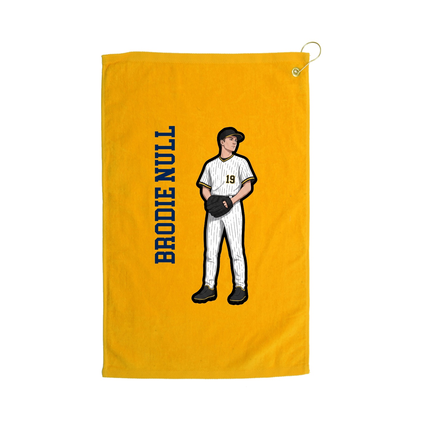 Golf Towel — Name Vertical in Gold