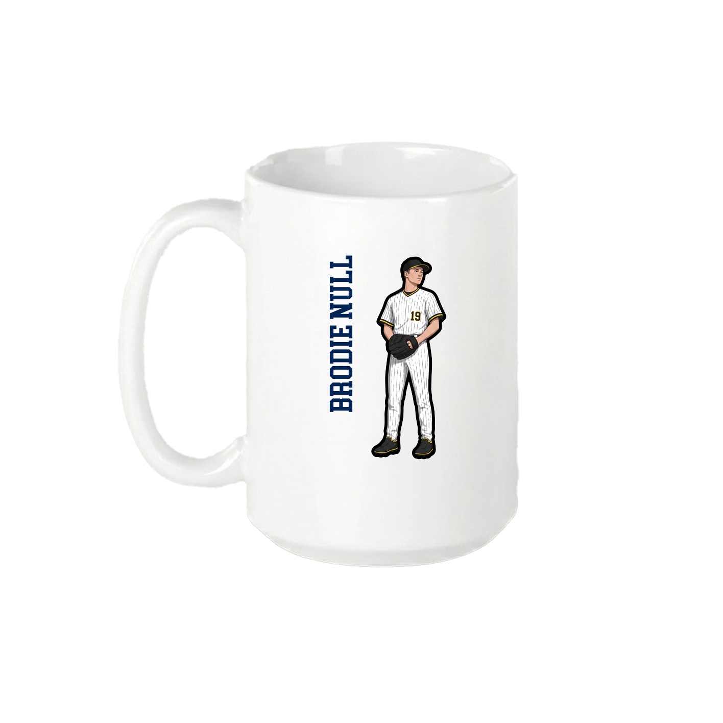 15oz Coffee Mug — Name Vertical in White