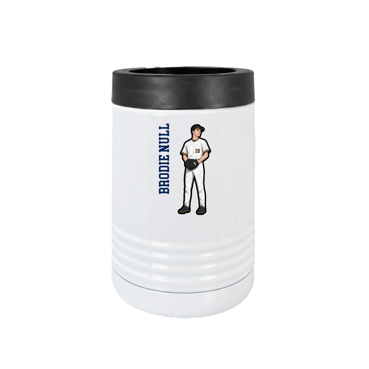 Beverage Holder — Name Vertical in White