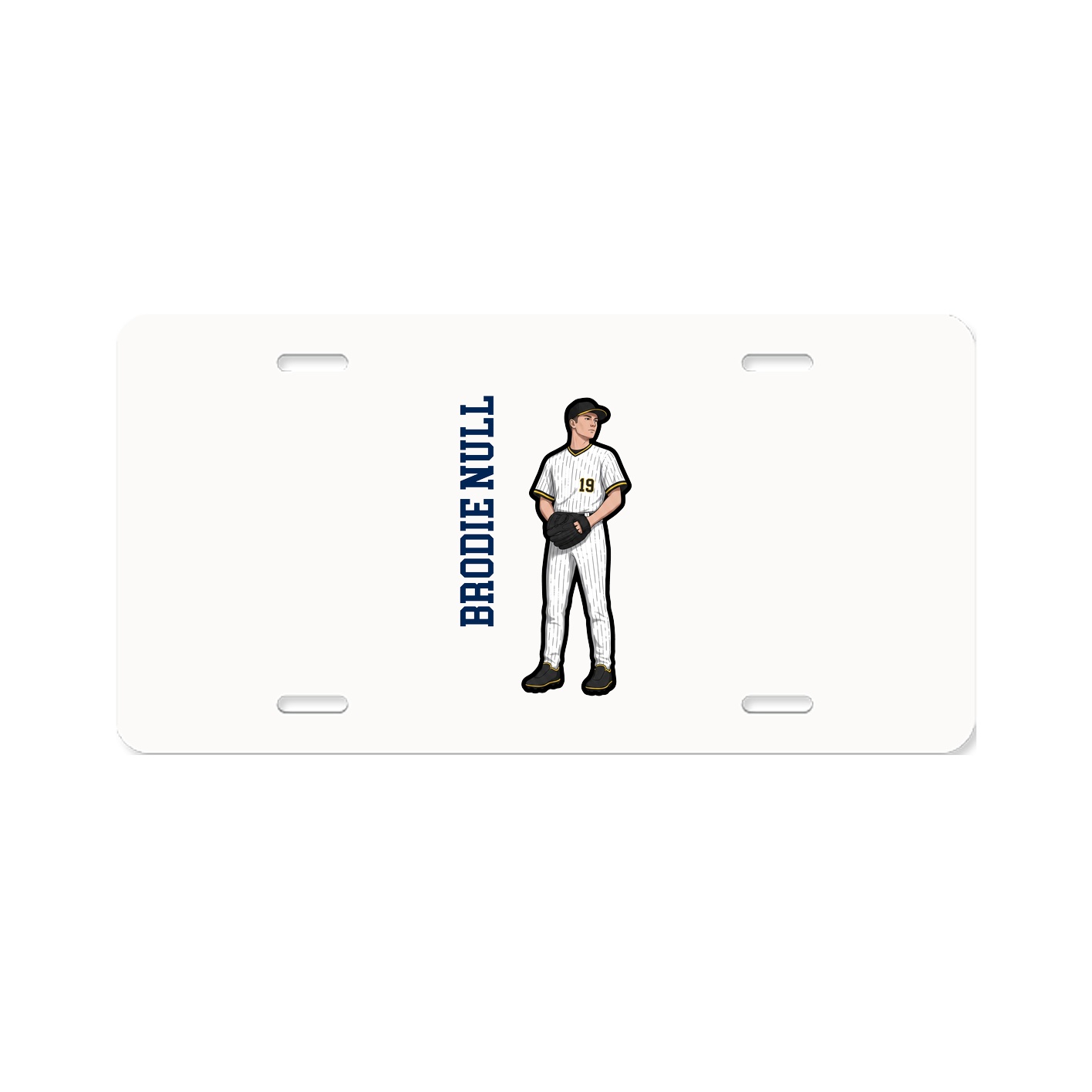License Plate — Name Vertical in Classic