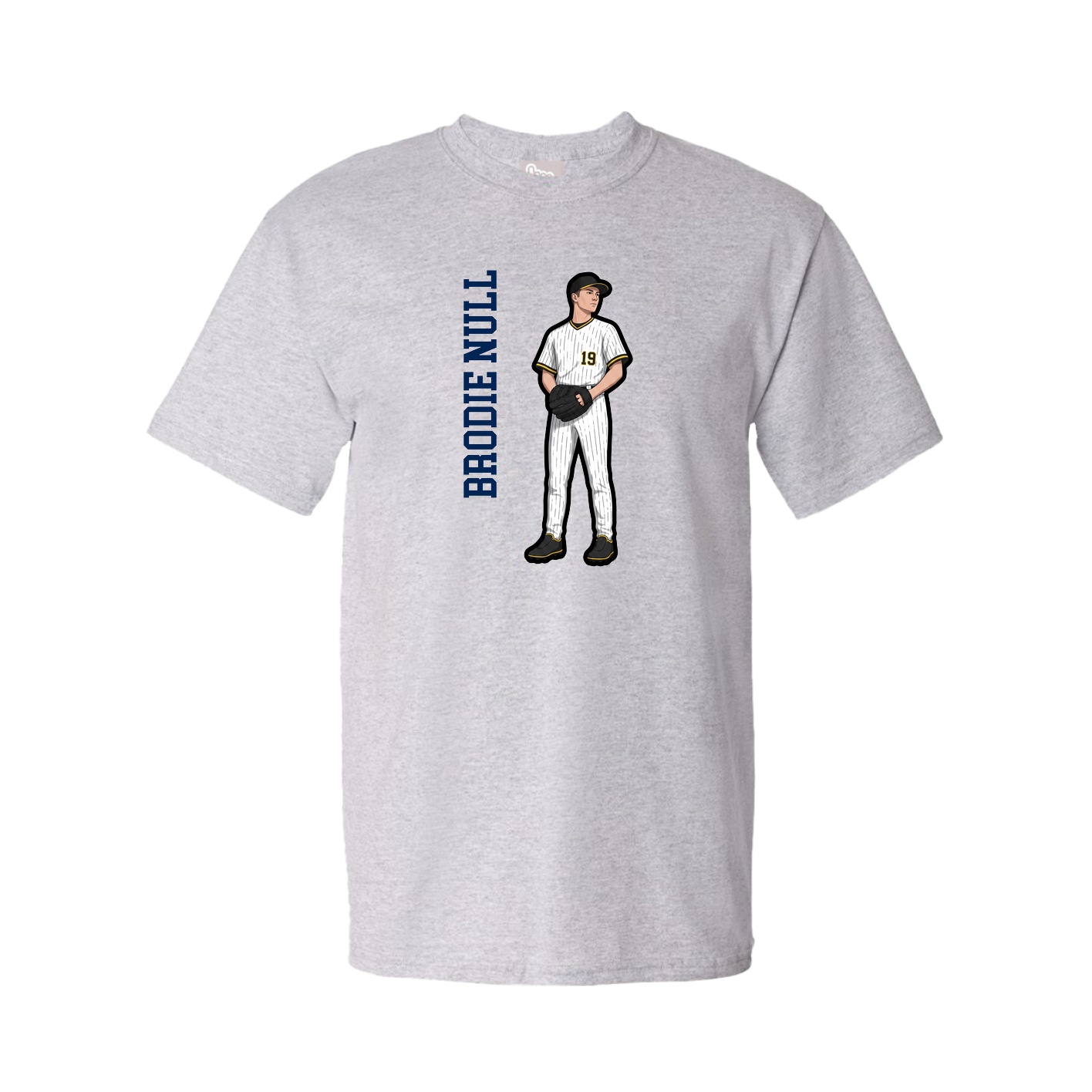 Tee — Name Vertical in Grey