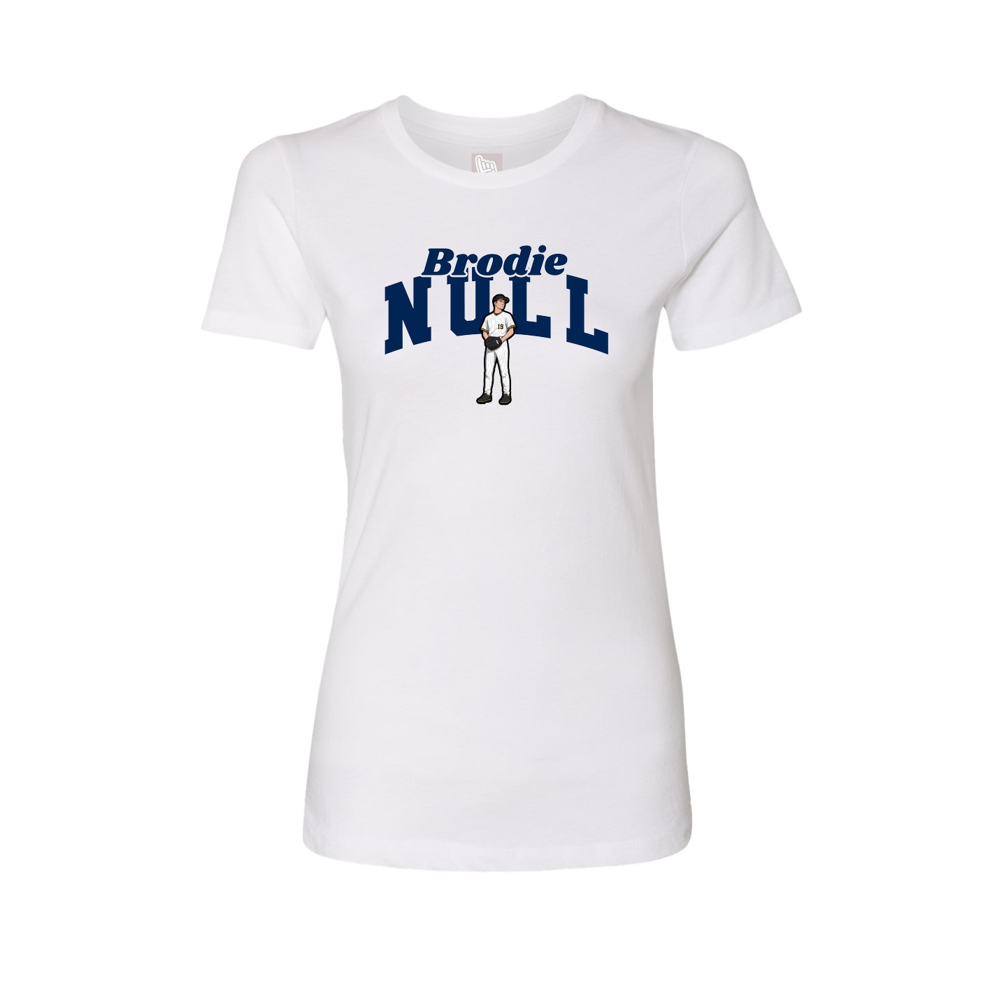 Fitted Women's Tee — Signature Arch in White