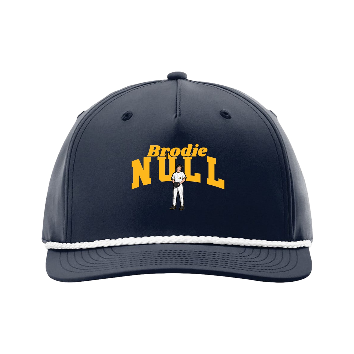 Five-Panel Classic Rope Cap — Signature Arch in Navy