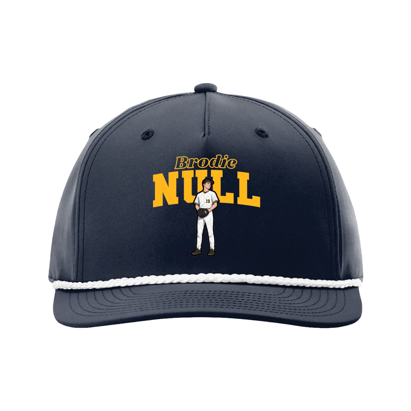 Five-Panel Classic Rope Cap — Name Arch in Navy
