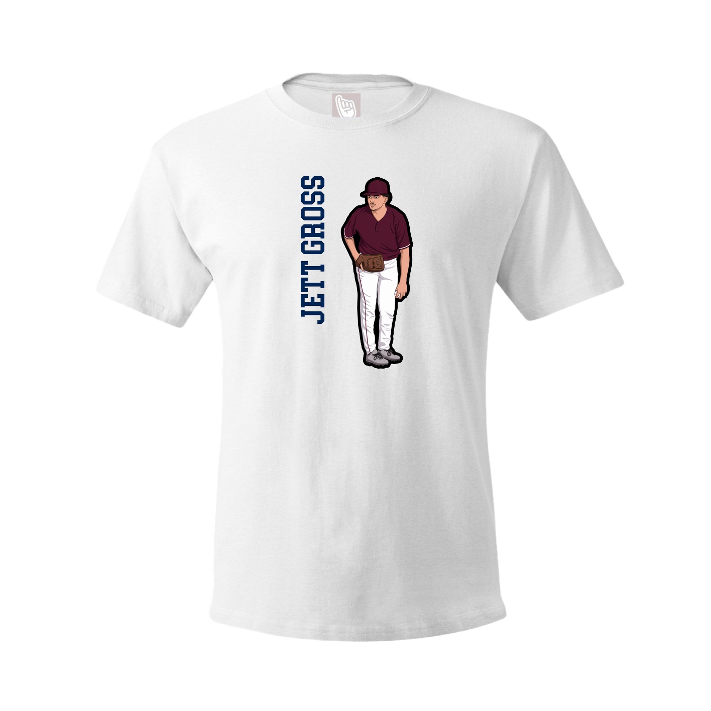 Youth Tee — Name Vertical in White