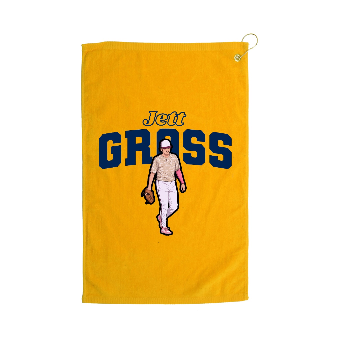 Golf Towel — Name Arch in Gold