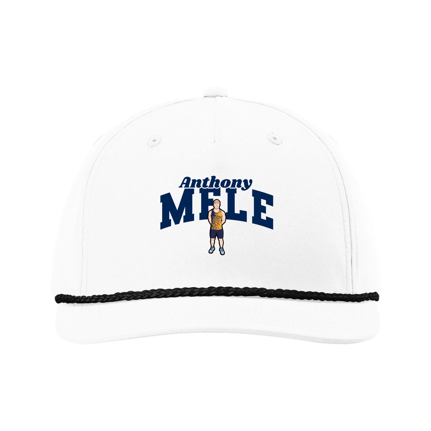 Five-Panel Classic Rope Cap — Signature Arch in White