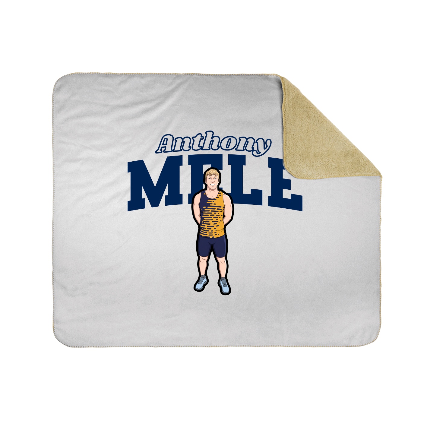 Throw Blanket — Name Arch in White