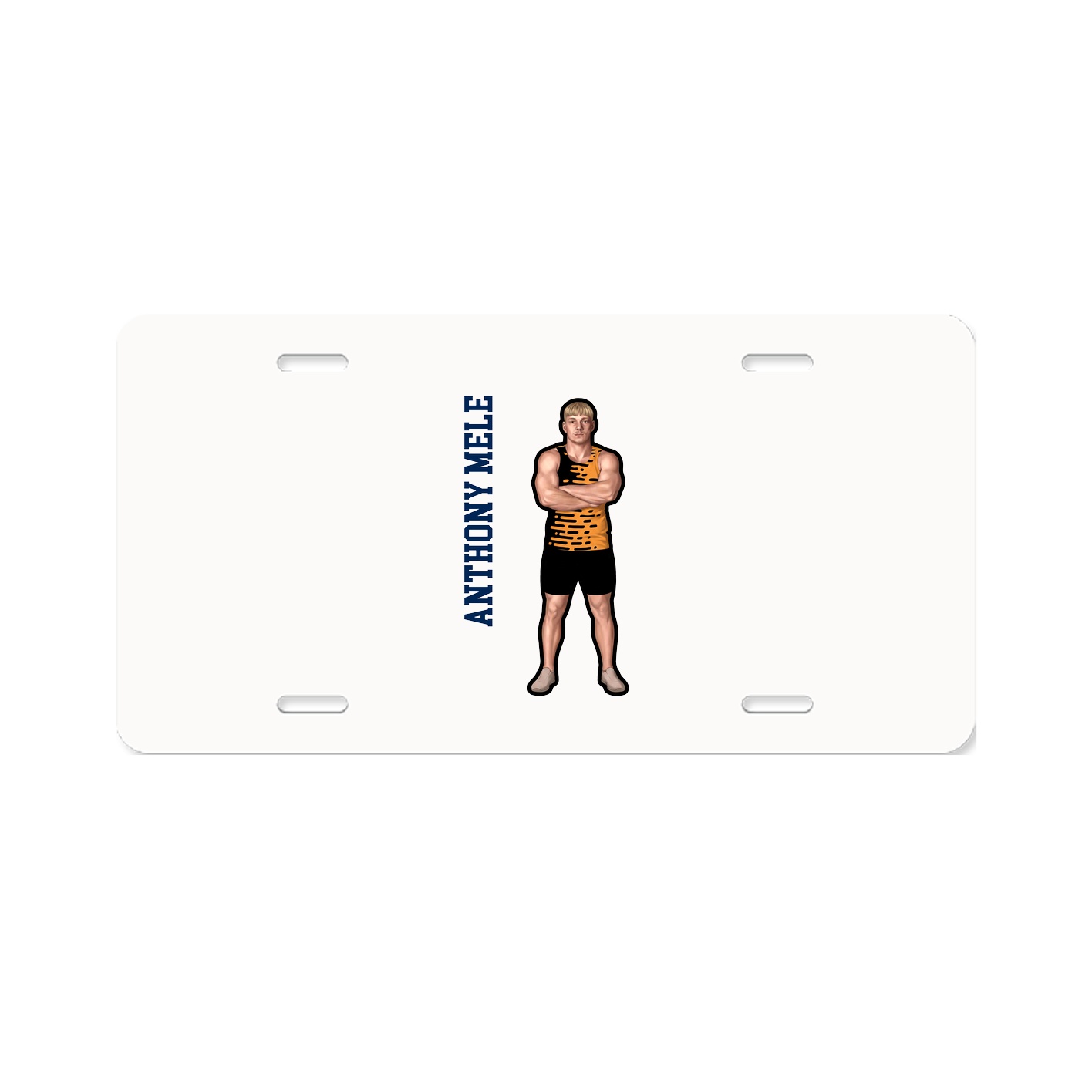 License Plate — Name Vertical in Classic