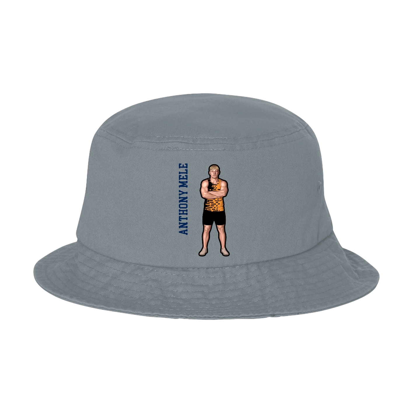 Bucket Cap — Name Vertical in Grey