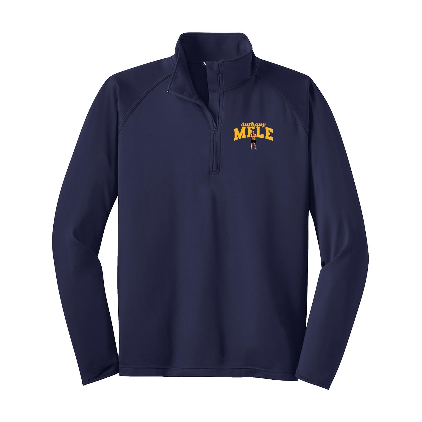 Q-Zip Pullover — Signature Arch in Navy