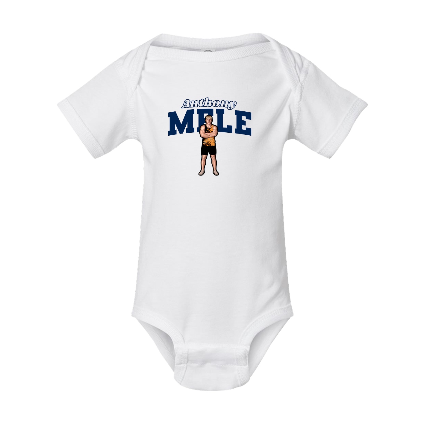 Baby Onesie — Name Arch in White