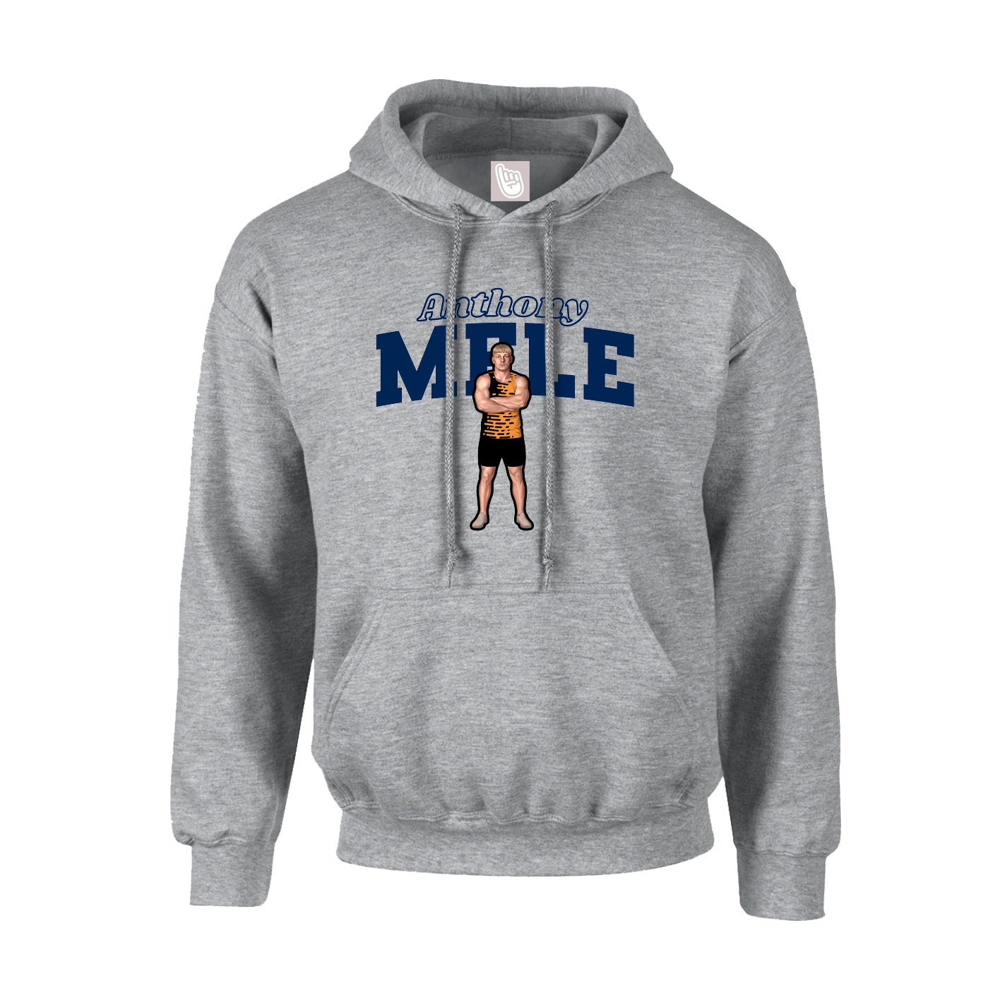 Youth Hoodie — Name Arch in Grey