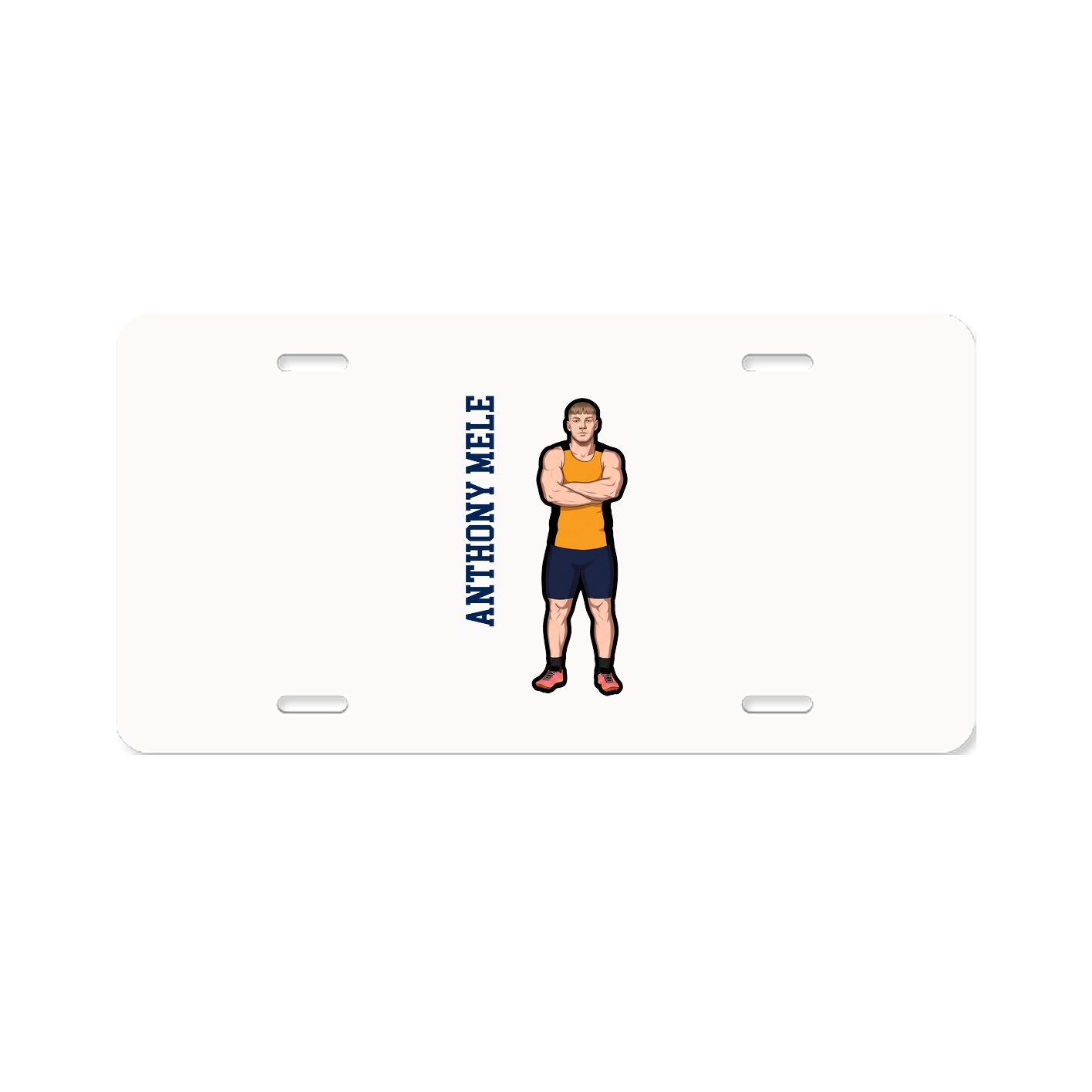 License Plate — Name Vertical in Classic