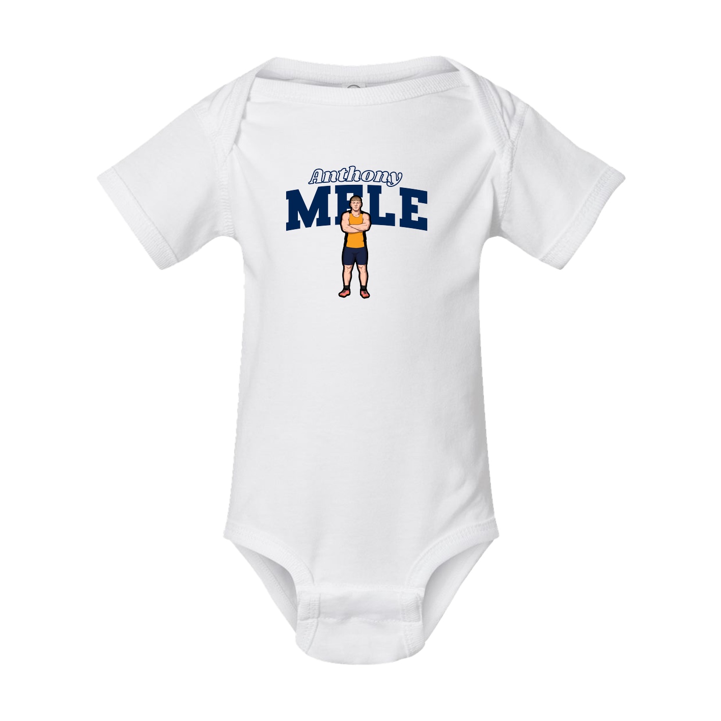 Baby Onesie — Name Arch in White