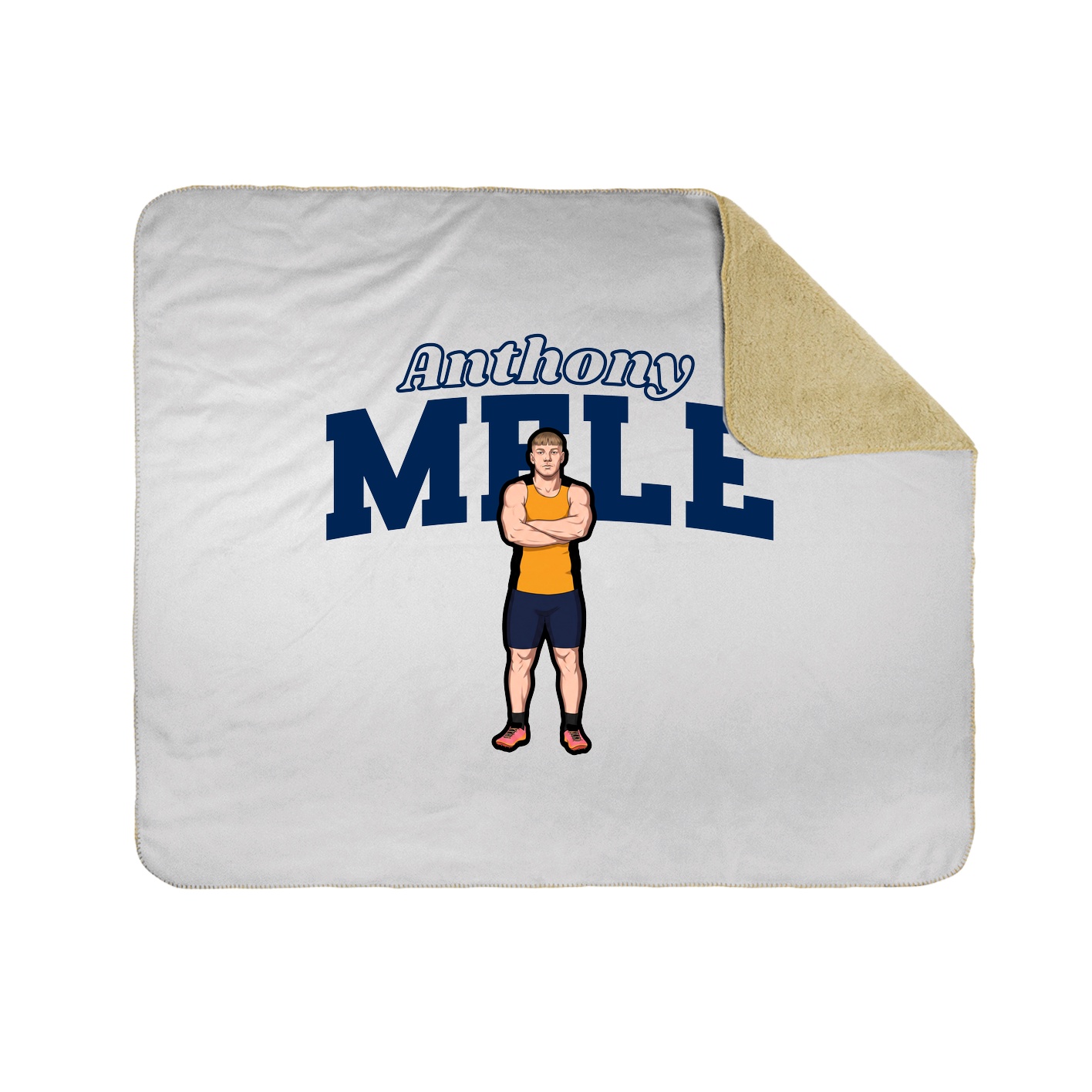 Throw Blanket — Name Arch in White