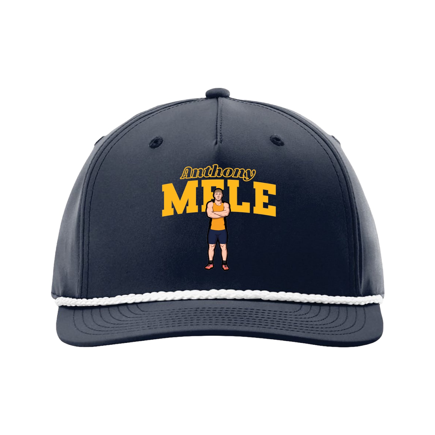 Five-Panel Classic Rope Cap — Name Arch in Navy