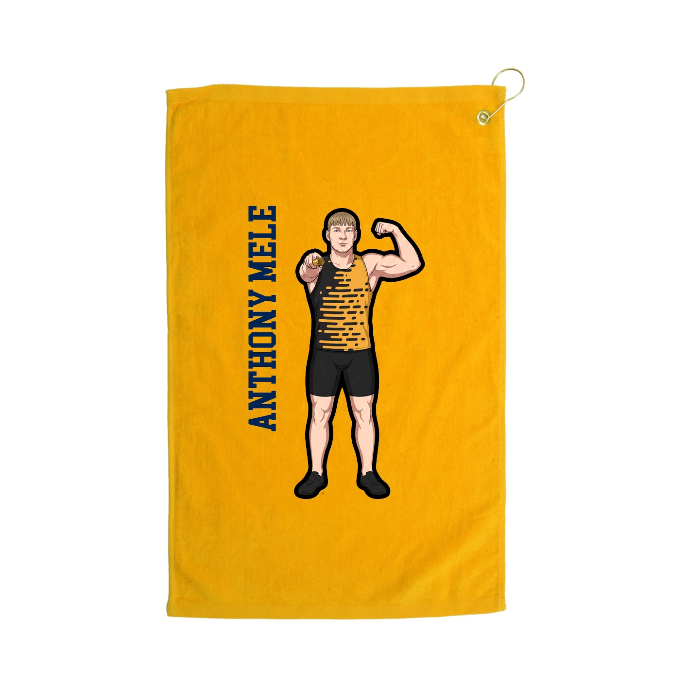 Golf Towel — Name Vertical in Gold