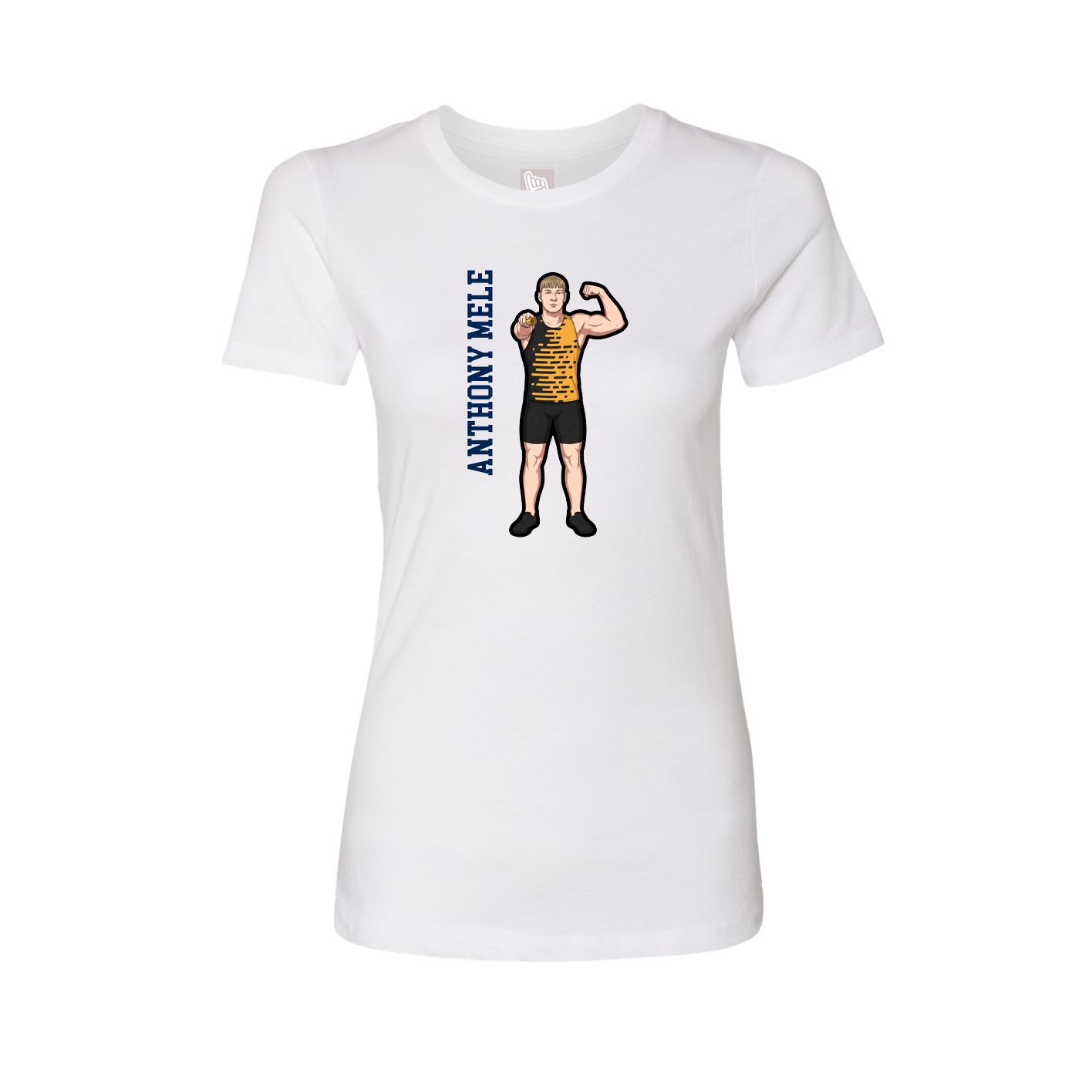 Womens Tee — Name Vertical in White
