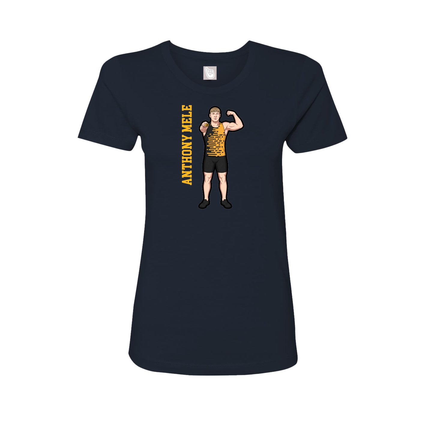 Womens Tee — Name Vertical in Navy