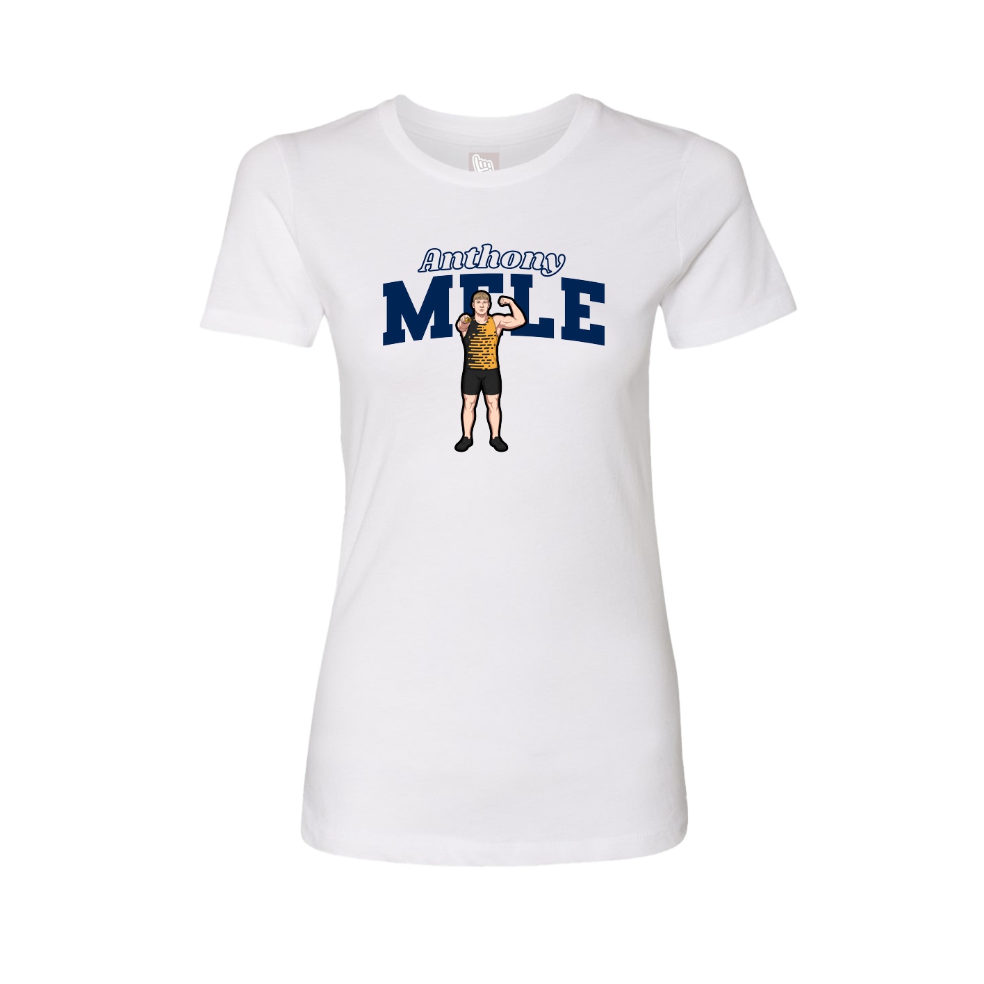 Womens Tee — Name Arch in White