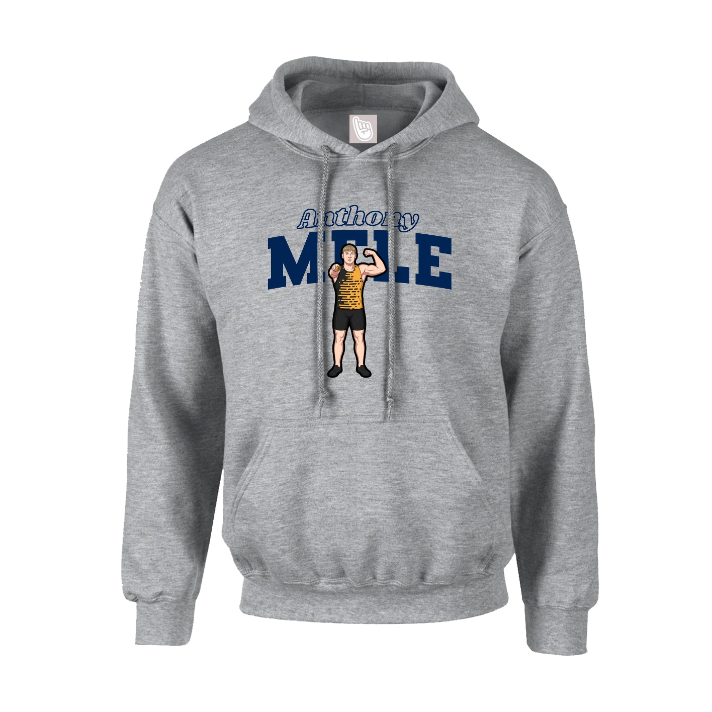 Youth Hoodie — Name Arch in Grey