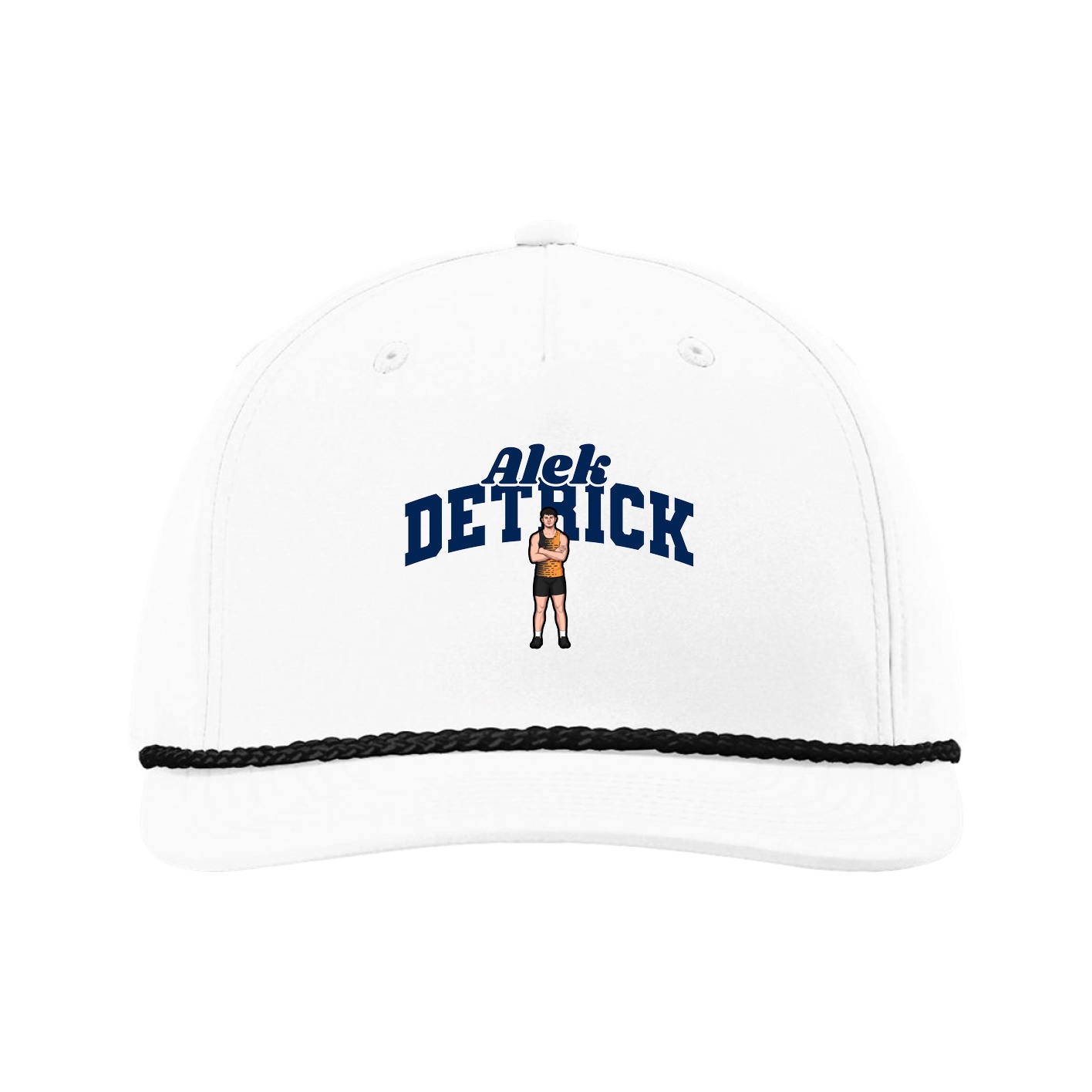 Five-Panel Classic Rope Cap — Signature Arch in White