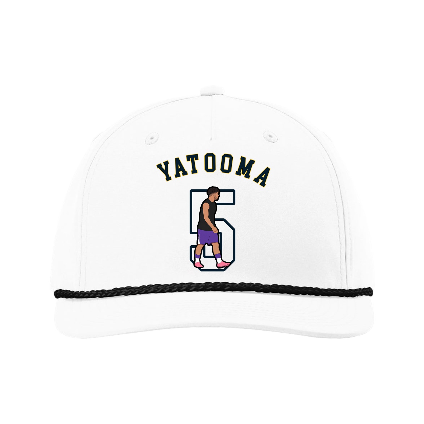 Five-Panel Classic Rope Cap — Shirsey Arch in White