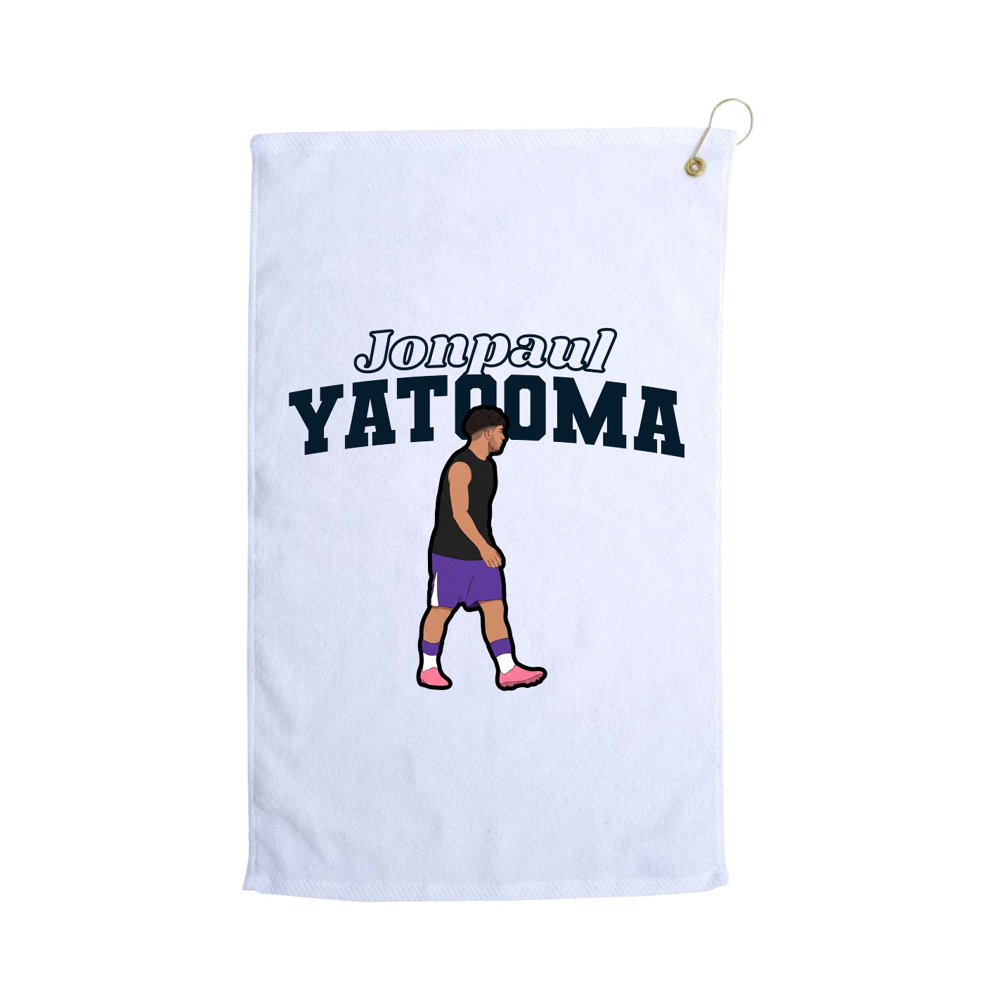 Golf Towel — Name Arch in White