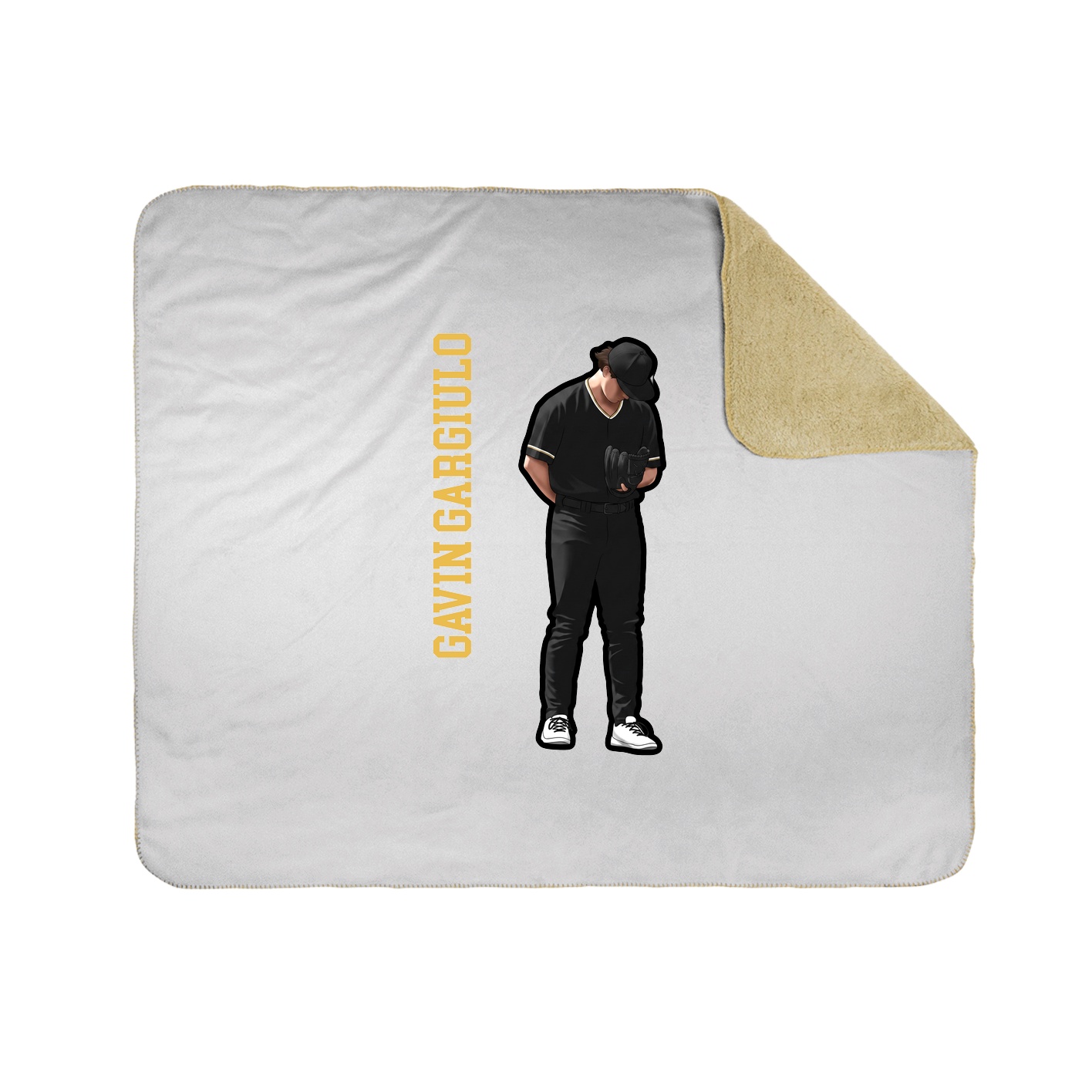 Throw Blanket — Name Vertical in White