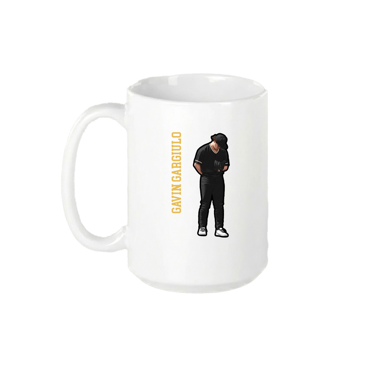15oz Coffee Mug — Name Vertical in White