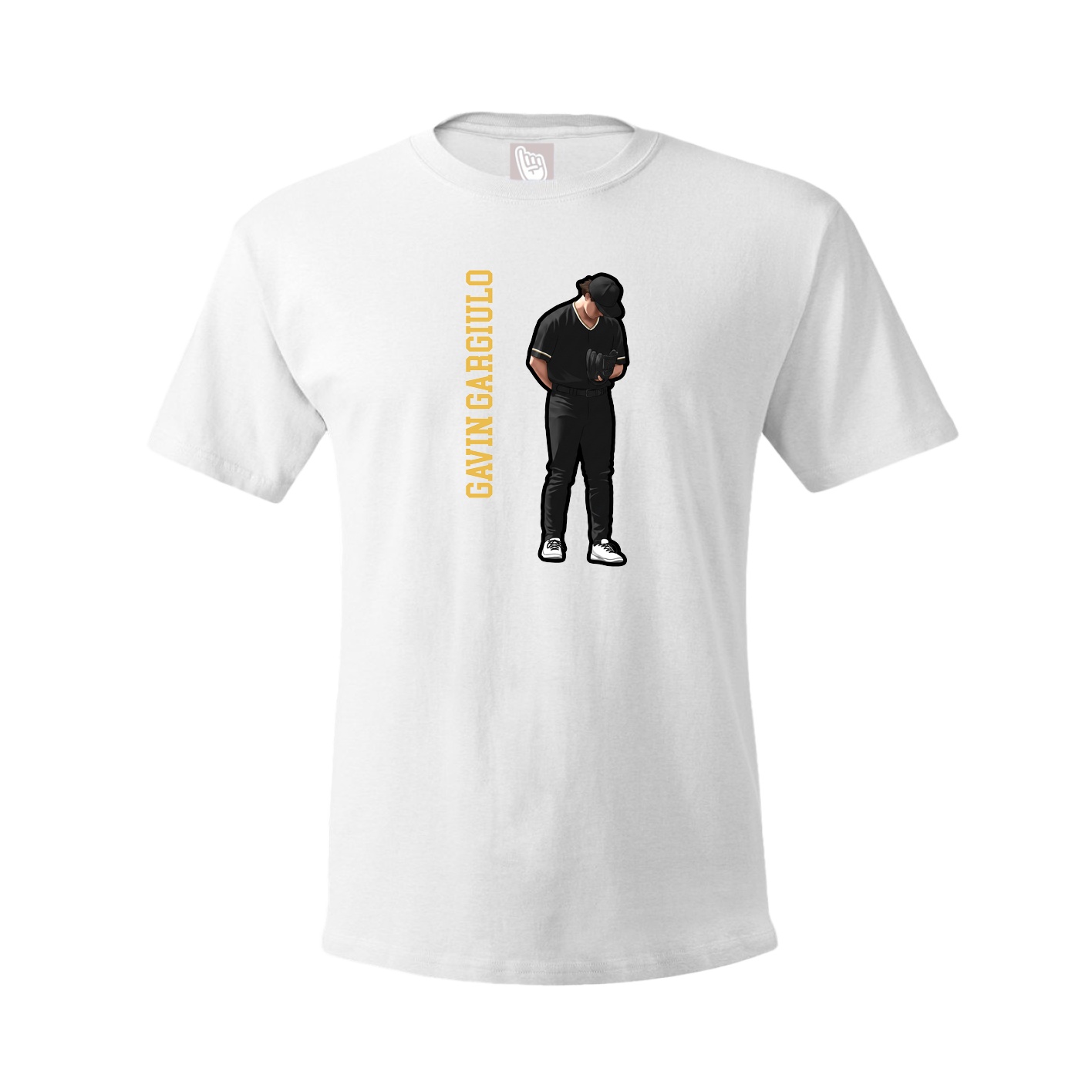 Tee — Name Vertical in White