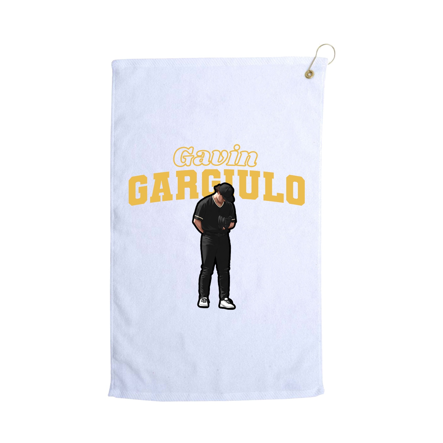 Golf Towel — Name Arch in White