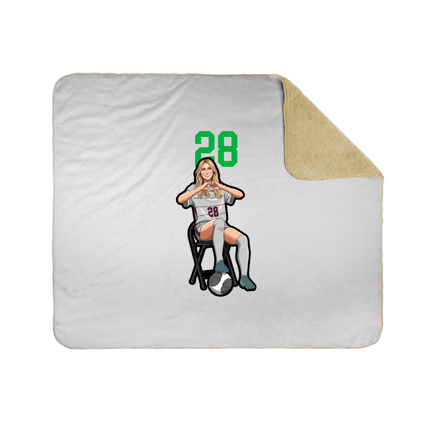Throw Blanket — Number Top in White