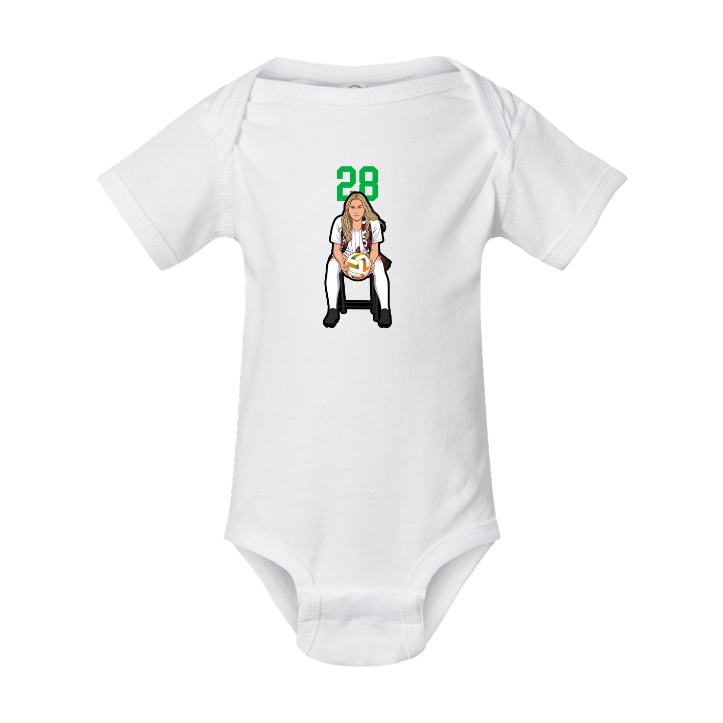 Baby Onesie — Number Top in White