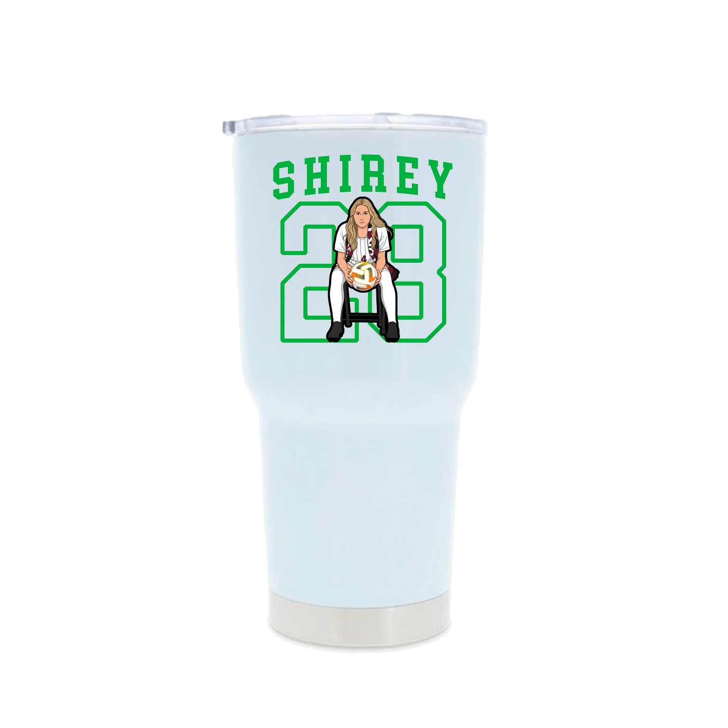 30oz Stainless Steel Tumbler — Shirsey in White