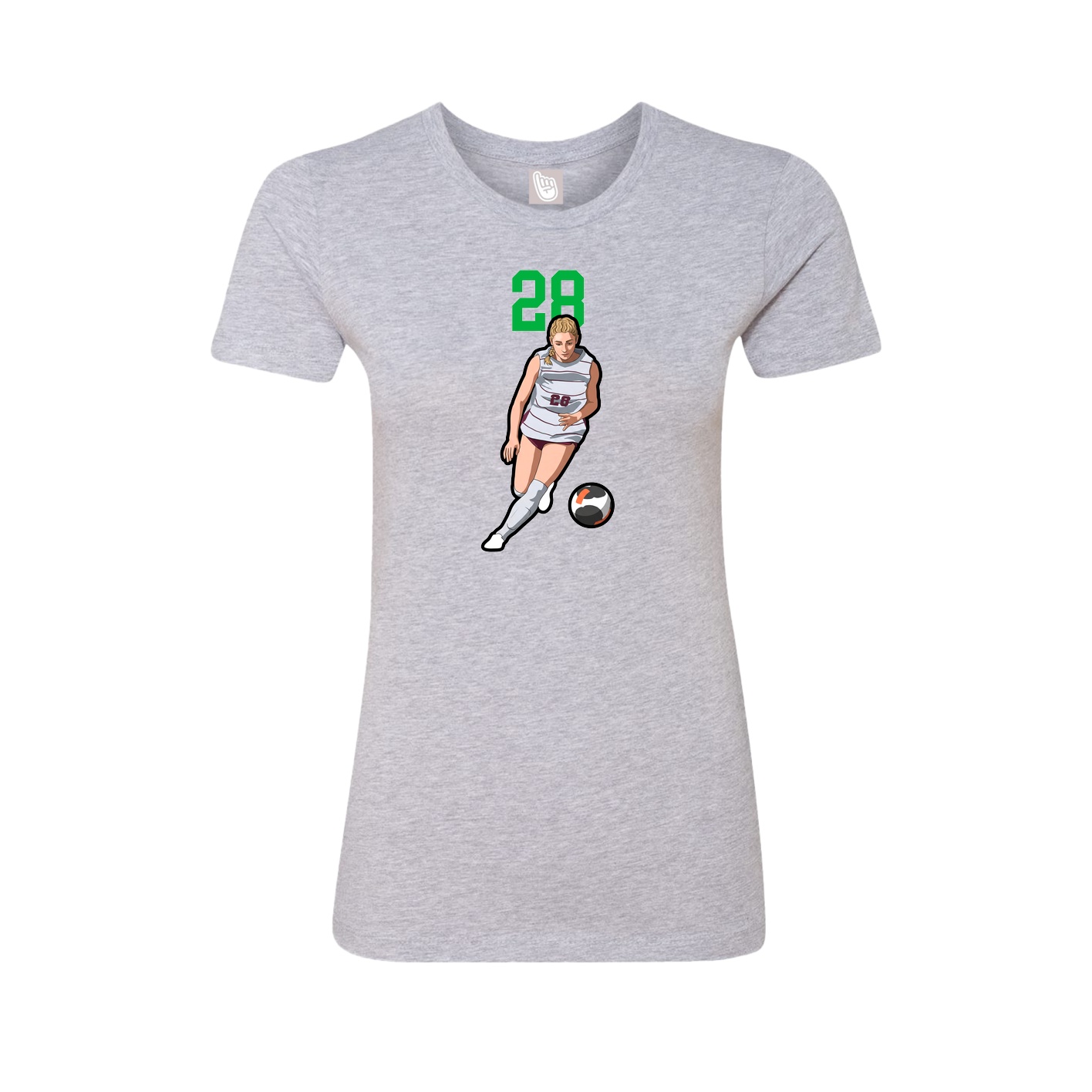 Fitted Women's Tee — Number Top in Grey