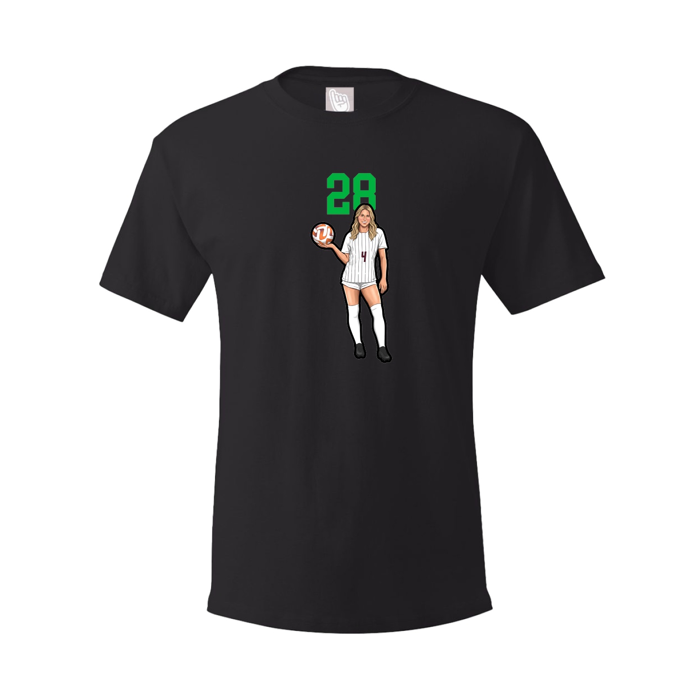 Youth Tee — Number Top in Black