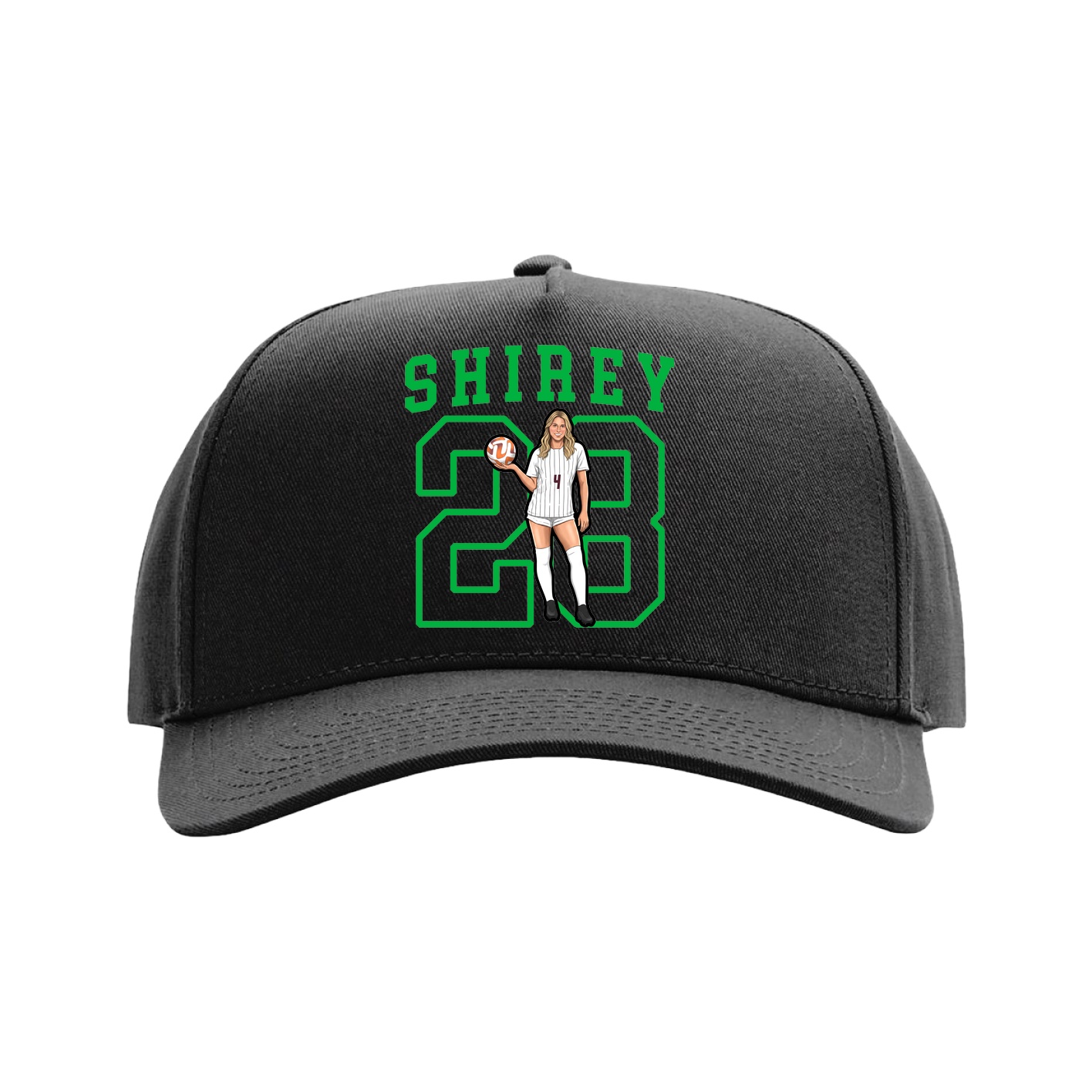Full Fabric Five-Panel Champ Cap — Shirsey in Black