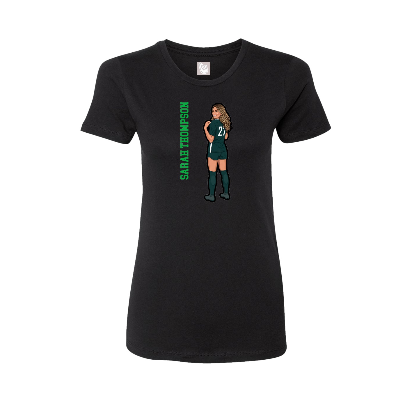 Womens Tee — Name Vertical in Black