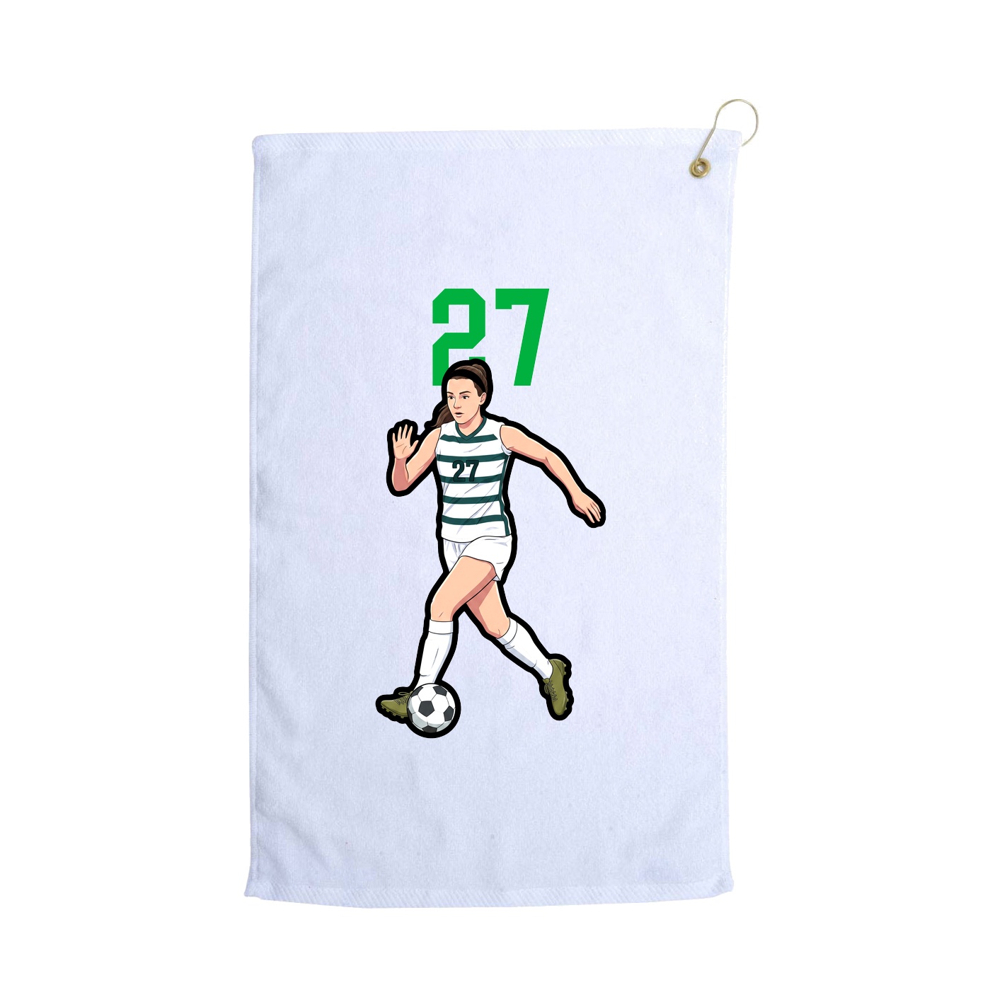 Golf Towel — Number Top in White