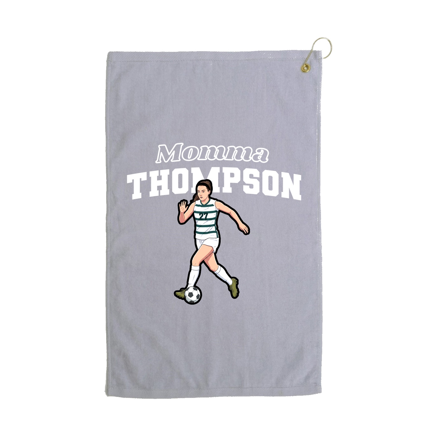 Golf Towel — Mothers Day Block in Grey