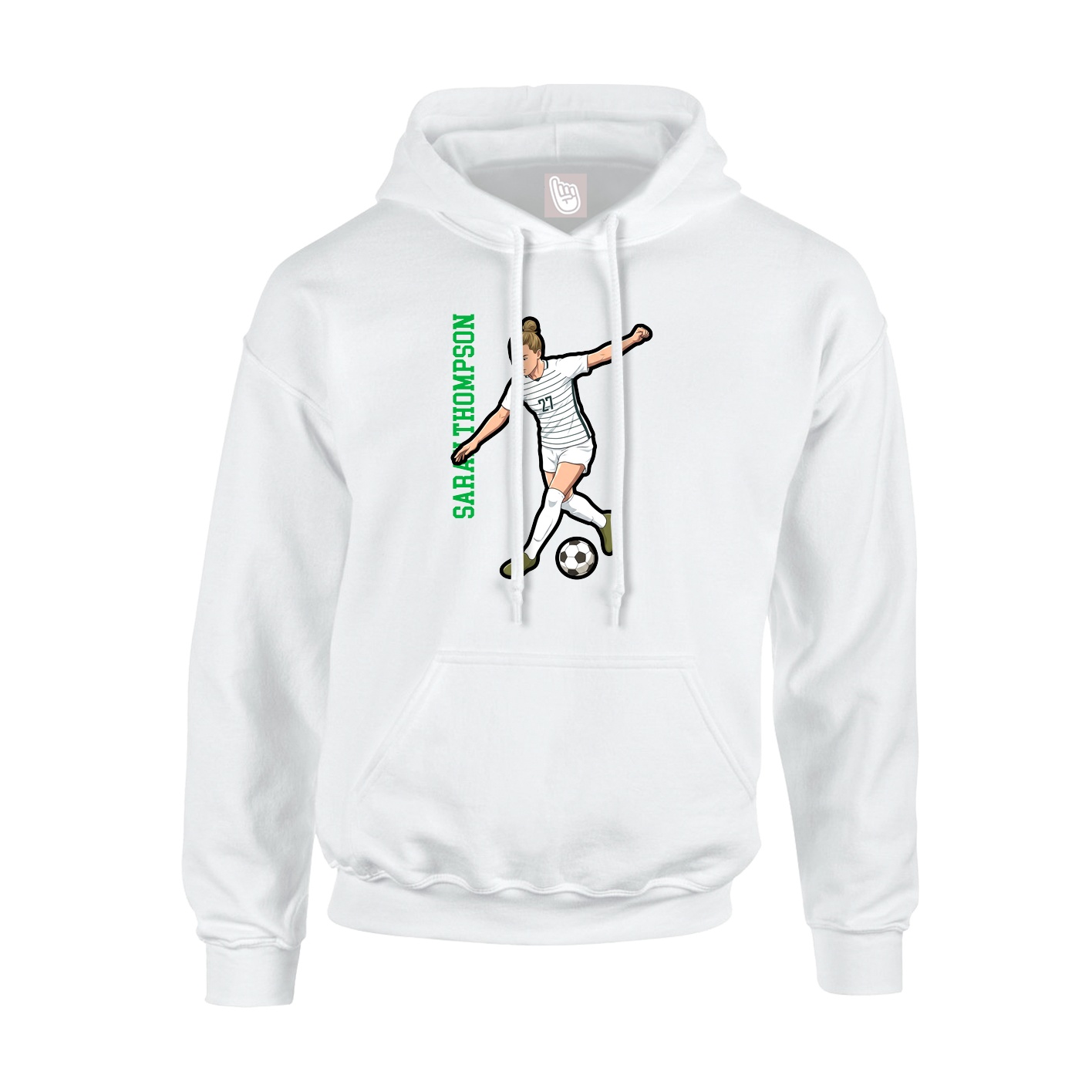 Youth Hoodie — Name Vertical in White