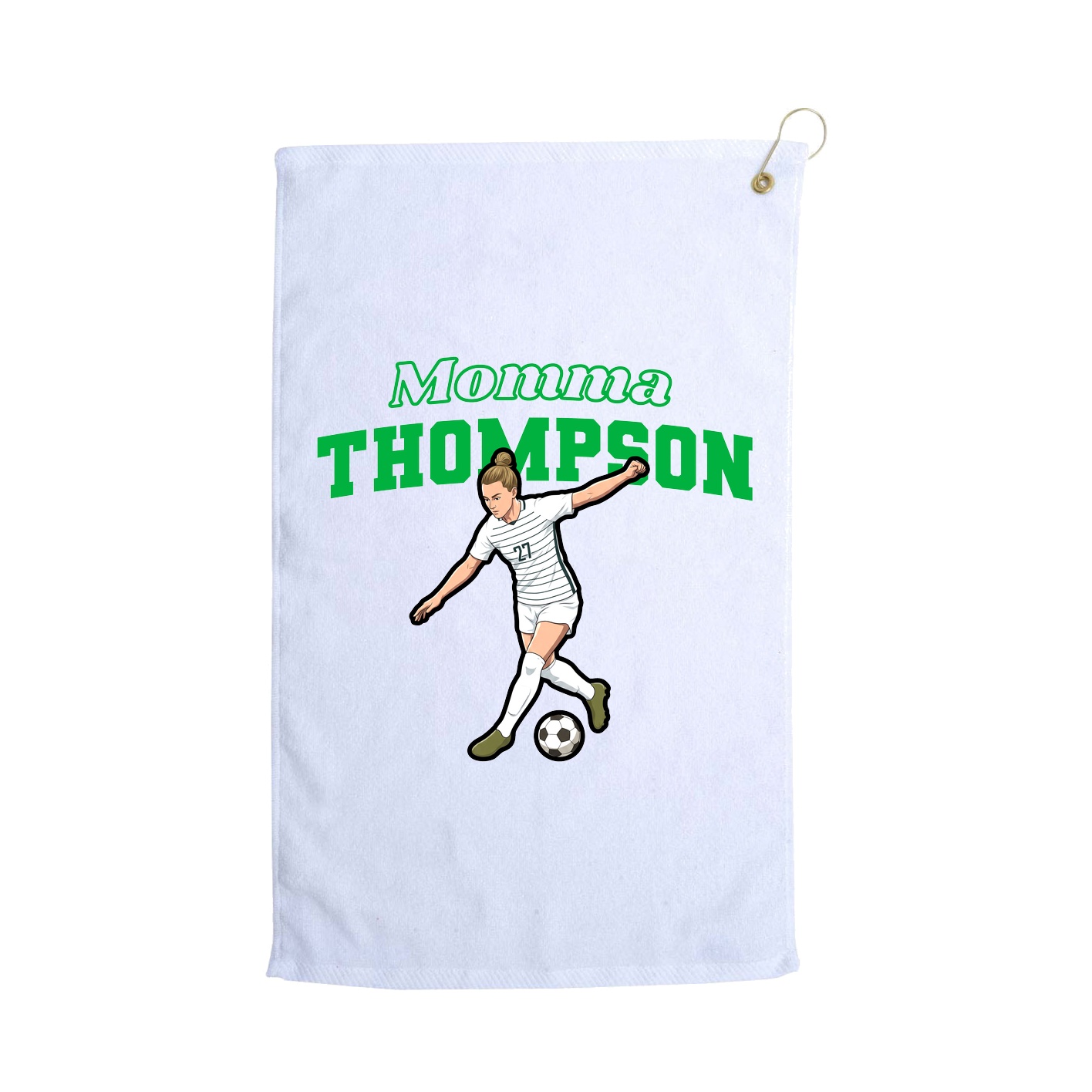 Golf Towel — Mothers Day Block in White
