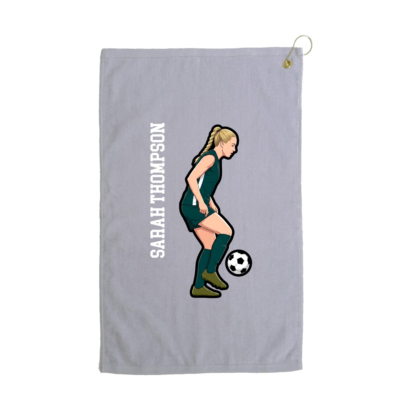 Golf Towel — Name Vertical in Grey